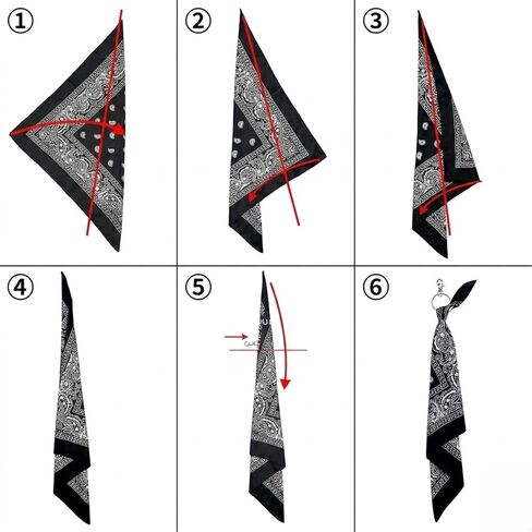Punk Pant Chain with Bandana, 3 Pcs Hip Hop Accessories Set with Wallet Chain Scarf and Keyring for Women Men in Saudi Arabia