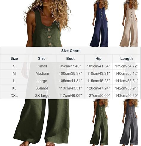Linen Summer Jumpsuits For Women 2026 Sleeveless U Neck Casual Jumpers Loose Wide Legs Rompers Overalls With Pockets in Kuwait