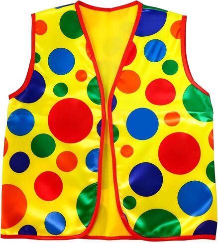 Clown Vest Rainbow Polka Dot Design For Halloween Adult Theme Party Clown Costume Accessories For Adult Men Women in Saudi Arabia