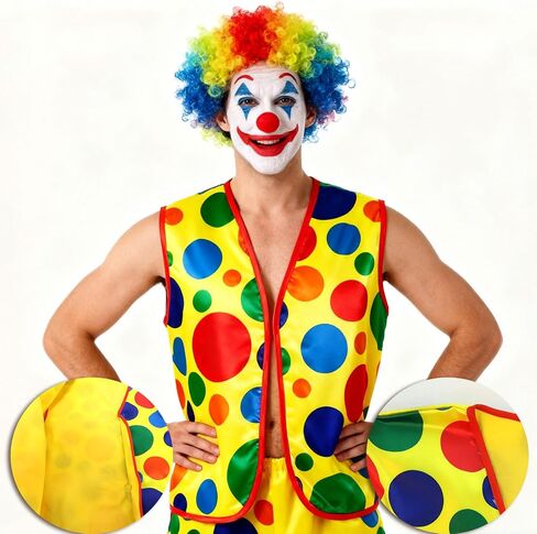 Clown Vest Rainbow Polka Dot Design For Halloween Adult Theme Party Clown Costume Accessories For Adult Men Women in Saudi Arabia