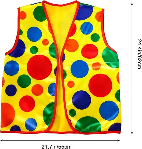 Clown Vest Rainbow Polka Dot Design For Halloween Adult Theme Party Clown Costume Accessories For Adult Men Women in Saudi Arabia