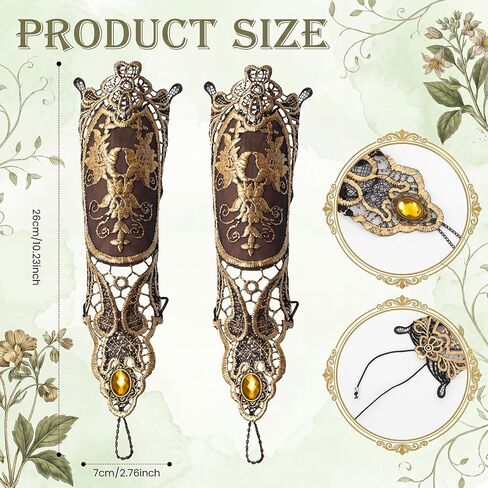 Twistover 4 Pcs Fairy Elf Renaissance Accessories Set Floral Vintage Renaissance Corset Medieval Belt Bag Gothic Lace Wristbands Gold Floral Headpiece Medieval Costume for Women Cosplay in Saudi Arabia