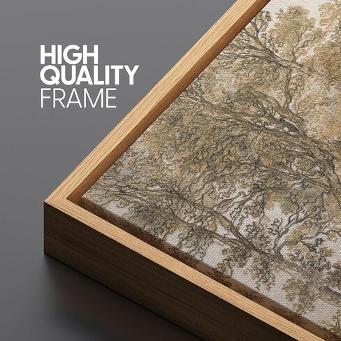 SIGNLEADER Framed Canvas Print Wall Art Ethereal Oak Tree Sketch Vintage Style Illustrations Modern Art Glam Pastel for Living Room, Bedroom, Office - 16"x24" Natural in Saudi Arabia
