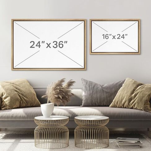 SIGNLEADER Framed Canvas Print Wall Art Ethereal Oak Tree Sketch Vintage Style Illustrations Modern Art Glam Pastel for Living Room, Bedroom, Office - 16"x24" Natural in Saudi Arabia