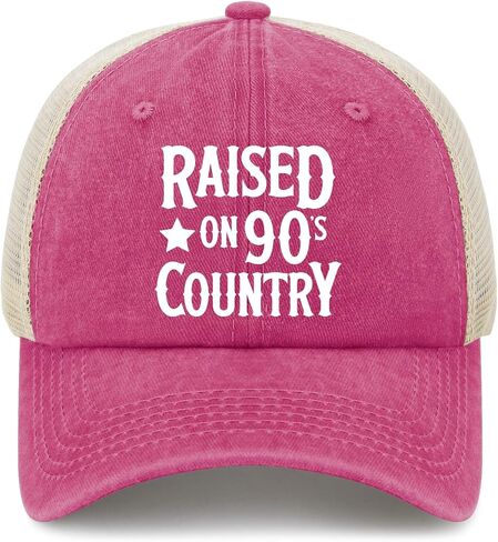Raised On 90s Country Hat Trucker Hat for Women Dad Hats Funny Birthday Gifts in Saudi Arabia