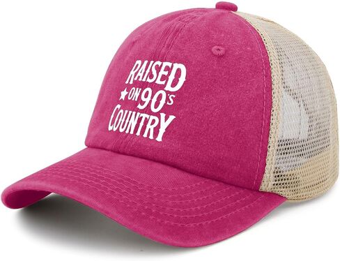 Raised On 90s Country Hat Trucker Hat for Women Dad Hats Funny Birthday Gifts in Saudi Arabia