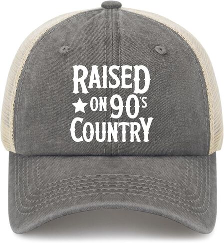 Raised On 90s Country Hat Trucker Hat for Women Dad Hats Funny Birthday Gifts in Saudi Arabia