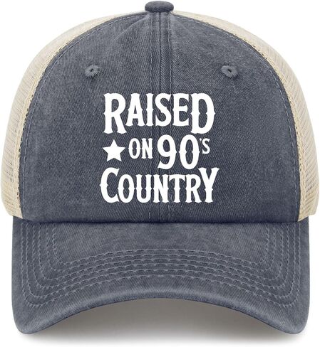 Raised On 90s Country Hat Trucker Hat for Women Dad Hats Funny Birthday Gifts in Saudi Arabia