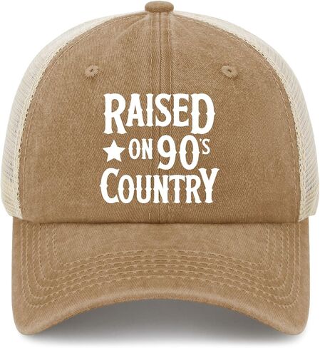 Raised On 90s Country Hat Trucker Hat for Women Dad Hats Funny Birthday Gifts in Saudi Arabia