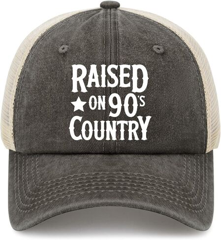 Raised On 90s Country Hat Trucker Hat for Women Dad Hats Funny Birthday Gifts in Saudi Arabia