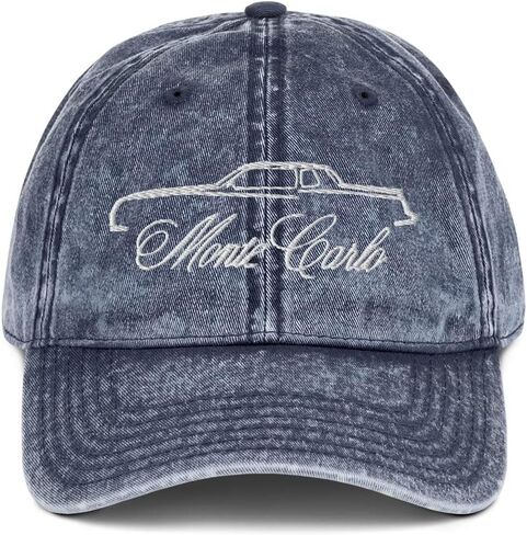 Chevy Monte Carlo Outline Script Custom Classic Car Vintage Cotton Twill Cap Dad Hat in Kuwait
