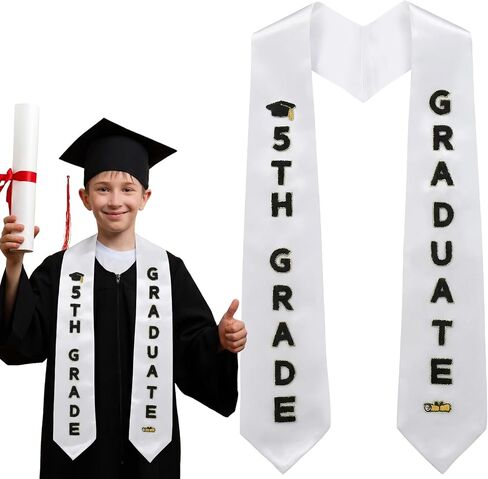 Sosation Grade Graduation Stole Chenille Letter Class of 2026 Grade Graduation Sash Gift Party Decorations Supplies in Kuwait