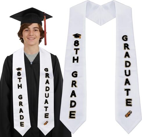 Sosation Grade Graduation Stole Chenille Letter Class of 2026 Grade Graduation Sash Gift Party Decorations Supplies in Kuwait