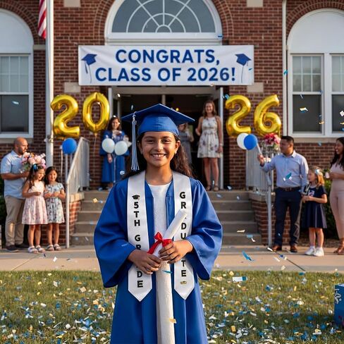 Sosation Grade Graduation Stole Chenille Letter Class of 2026 Grade Graduation Sash Gift Party Decorations Supplies in Kuwait
