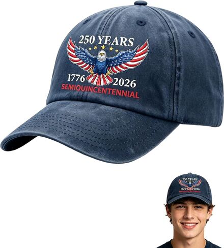 250th Anniversary Hat - Adjustable Navy Blue 250 Year American Anniversary Hat with USA Flag Eagle 1776-2026 Baseball Cap for Men Women Veterans Family Friends Patriotic in Saudi Arabia