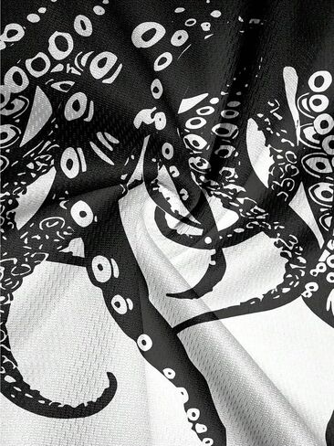 Men's Fashion Double Layer Octopus Print Sports Beach Shorts Men's Casual Outdoor Wear Ethnic Hawaiian Short Pants in Kuwait