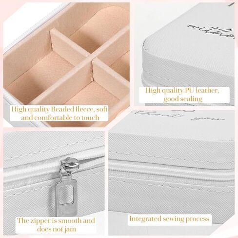 10 Pack Travel Jewelry Case Small Jewelry Box for Bridesmaid Gifts White PU Leather Portable Earring Organizer Wedding Proposal Keepsake 3.74x3.74x1.85 Inch in Kuwait