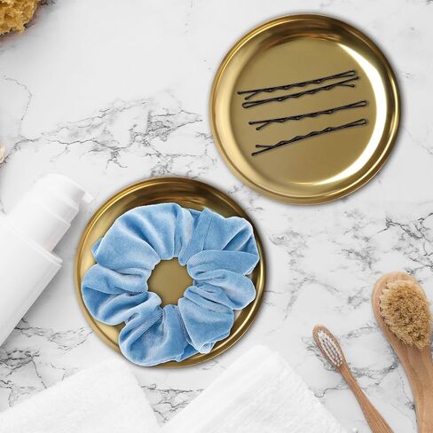 2 Pack 4 Inch Small Gold Tray, Palm-Sized Gold Jewelry Tray,Small Stainless Steel Tray for Jewelry, Vanity, Kitchen, Bathroom in Saudi Arabia