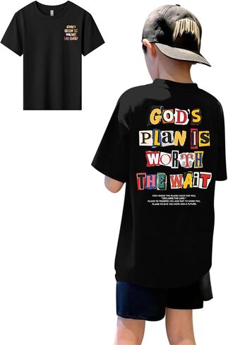 Tuislay Boys Jesus Shirt Christian Graphic Tees for Kids Faith God Cool Shirts Bible Verse Print Fashion Short Sleeve Tops in Saudi Arabia