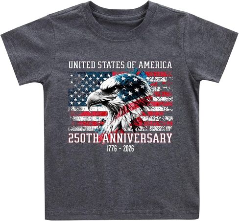 Kids 4th of July Shirt Boys Girls American Flag Largemouth Bass Patriotic T-Shirt Toddler Independence Day Tee 2-7 Years in Saudi Arabia