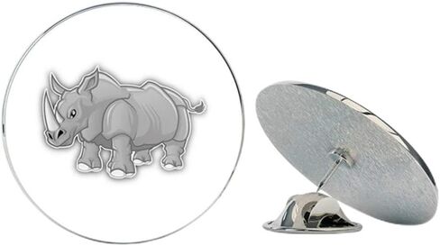 Angry Rhino Round Metal 0.75" Lapel Pin Hat Shirt Pin Tie Tack Pinback in Saudi Arabia