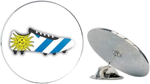 Uruguay Flag Soccer Cleats Round Metal 0.75" Lapel Pin Hat Shirt Pin Tie Tack Pinback in Saudi Arabia