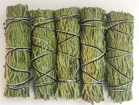 5 pk Cedar Sage Smudge Bundles for Smudging, Negativity Clearing, House Cleansing, Healing, Purification, Prosperity in Kuwait