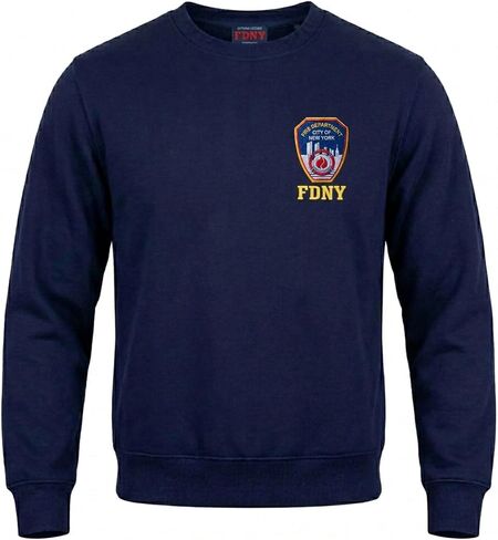 Artisan Owl F.D NY-Inspired Embroidered Crew Neck Sweatshirt, Relaxed Fit, Navy Blue in Kuwait