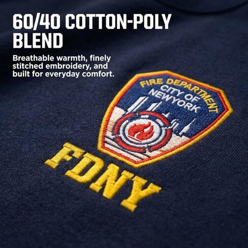 Artisan Owl F.D NY-Inspired Embroidered Crew Neck Sweatshirt, Relaxed Fit, Navy Blue in Kuwait