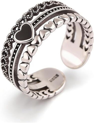 Black Heart Shaped Ring for Women in Saudi Arabia