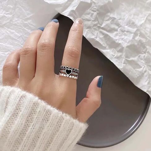 Black Heart Shaped Ring for Women in Saudi Arabia