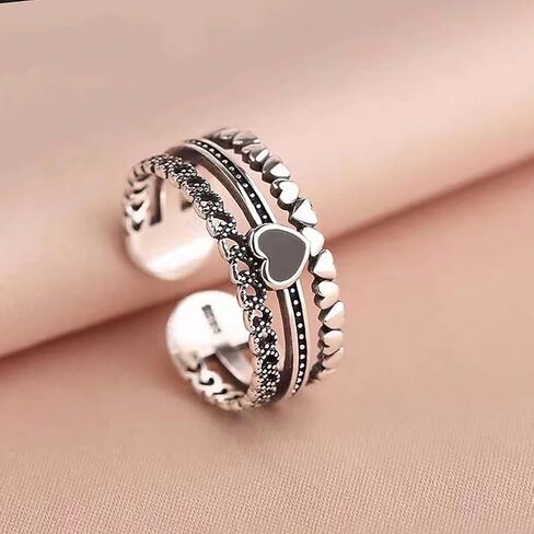 Black Heart Shaped Ring for Women in Saudi Arabia