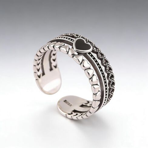 Black Heart Shaped Ring for Women in Saudi Arabia