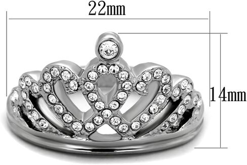 Marimor Jewelry Queen Royalty Princess Crown Silver Stainless Steel Fashion Ring Women's Size 5-10 in Kuwait