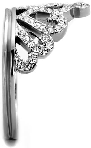 Marimor Jewelry Queen Royalty Princess Crown Silver Stainless Steel Fashion Ring Women's Size 5-10 in Kuwait