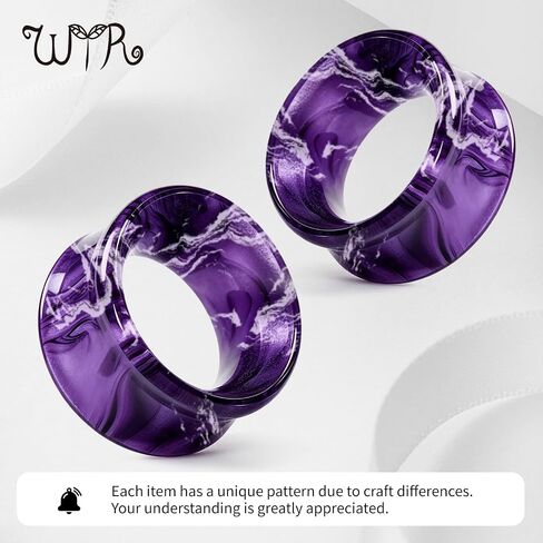 WYR Acrylic Ear Gauge 4pc Set (2 Hollow & 2 Solid): Lightweight Hypoallergenic Ear Plugs for Daily Wear & Piercing Expansion in Saudi Arabia