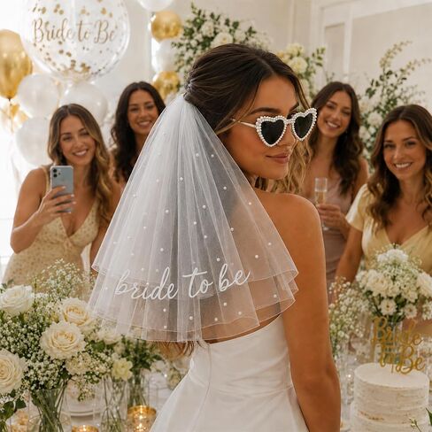 إكسسوارات حفلات العزوبية، نظارات شمسية على شكل قلب، حجاب العروس، وشاح الزفاف، مستلزمات حفلات الزفاف in Kuwait