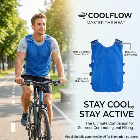 Cooling Vest for Men Women,Water Activated Evaporative Cool Ice Vests,Ice Vest Adjustable in Saudi Arabia
