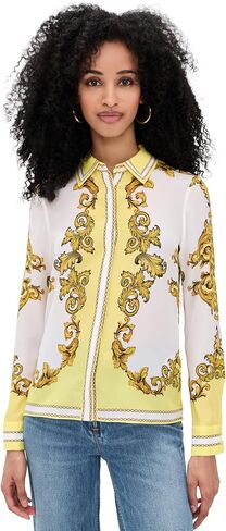alice + olivia Women's Willa Silk Button Down Top in Saudi Arabia