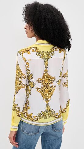 alice + olivia Women's Willa Silk Button Down Top in Saudi Arabia