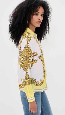 alice + olivia Women's Willa Silk Button Down Top in Saudi Arabia
