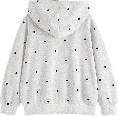 Milumia Women's Y2k Polka Dots Zip Up Hoodies Long Sleeve Hooded Sweatshirts with Pockets in Kuwait