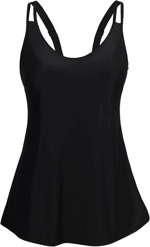 Tankini Tops for Women Flowy Removable Padded Swim Top Only Loose Fit Modest Swimsuits No Bottom (S-24W) in Saudi Arabia
