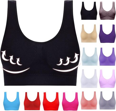 Womans Wireless Breathable Gathering Sports Bra Traceless Comfortable No Steel Ring Vest Everyday Sleep Bras in Saudi Arabia