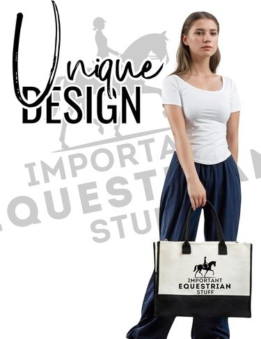InnoBeta Equestrian Gifts for Women, Equestrian Equipment Tote Bag with Top Zipper Closure and Shoulder Strap in Kuwait