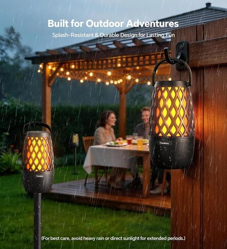 Upgraded Outdoor Speakers Gift for Men Bluetooth Speaker with lights Multi-Sync up to 100 Speakers Auto-Pairing HD Stereo Sound Cool Tech Gadgets for Him IPX5 Waterproof for Outside|Patio|Porch in Saudi Arabia