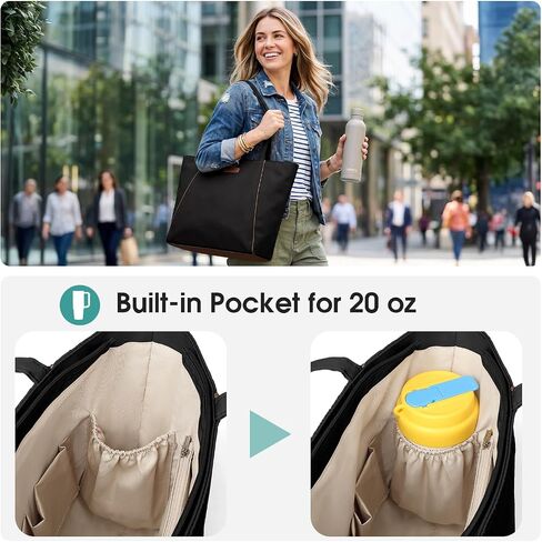 HomemeDiary Tote Bag for Women, Lightweight Nylon Work Tote, Waterproof Shoulder Bag Handbag for Dating School Travel in Kuwait