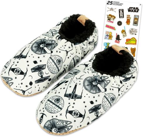 مجموعة جوارب STAR WARS Slipper - حزمة مع شباشب منزلية غامضة تتميز بصقر الألفية، ونجمة الموت، وTIE Fighter Plus، شباشب للرجال مقاس M/L in Kuwait