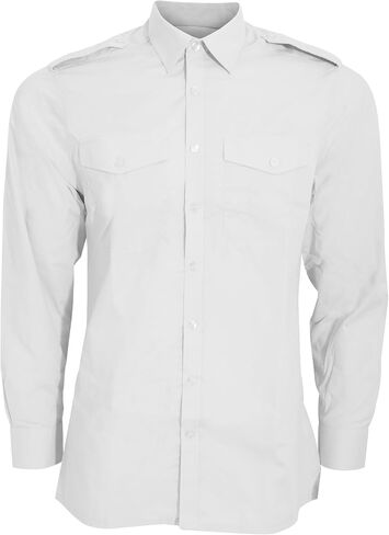 Kustom Kit Mens Long Sleeve Pilot Shirt (19.5) (White) in Saudi Arabia
