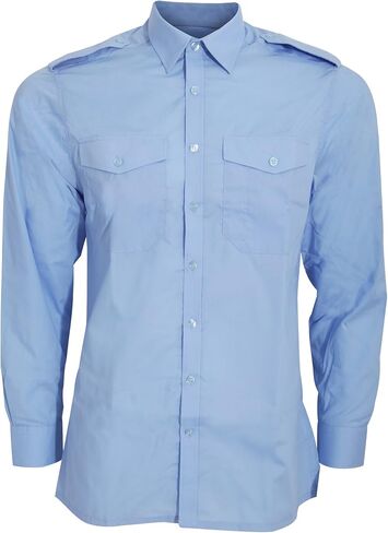 Kustom Kit Mens Long Sleeve Pilot Shirt (19.5) (White) in Saudi Arabia